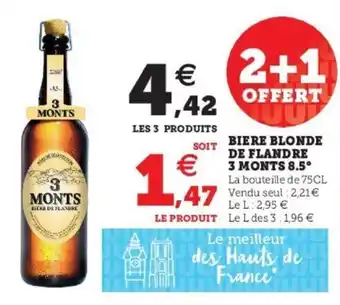 Super U Biere blonde de flandre 3 monts 8.5 offre