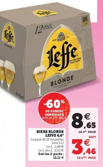 Super U Biere blonde leffe 6,6 offre