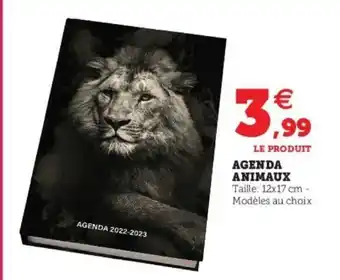 Super U Agenda Animaux offre