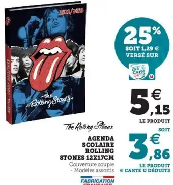 Agenda Scolaire Rolling Stones 12x17cm