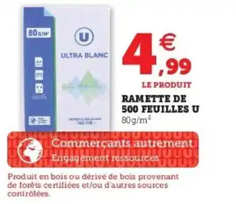 Ramette de 500 Feuilles U