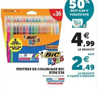 Super U Bic Feutres de Coloriage Bic Kids x36 offre