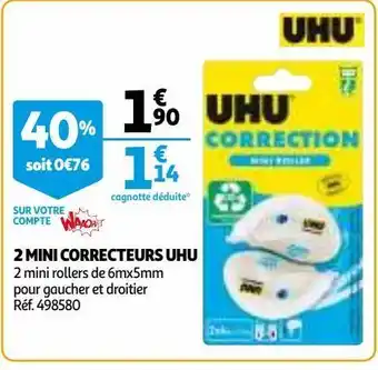 Auchan 2 mini correcteurs uhu offre