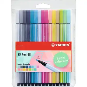 15 feutres point 68 pastel stabilo