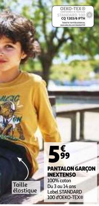 Auchan Pantalon garçon inextenso offre