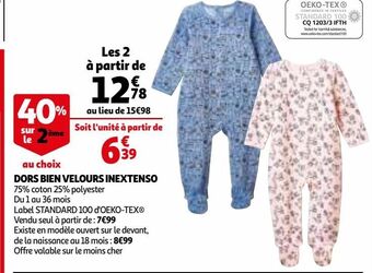 Auchan Dors bien velours inextenso offre