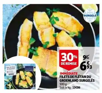 Filets de fletan du groenland surgeles