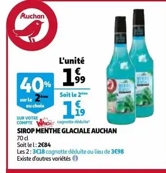 Auchan Sirop menthe glaciale auchan offre