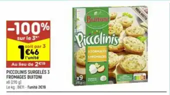 Leader Price Piccolinis surgelés 3 fromages buitoni offre