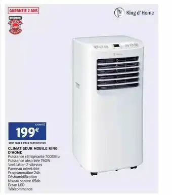 Climatiseur Mobile King D'home