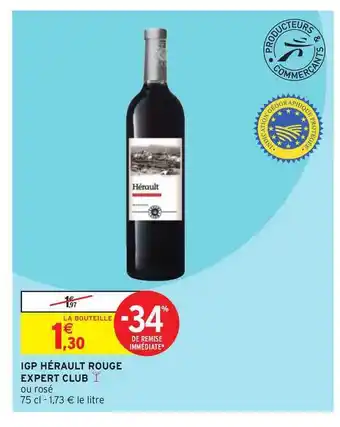 Intermarché Express Igp Hérault Rouge Expert Club offre