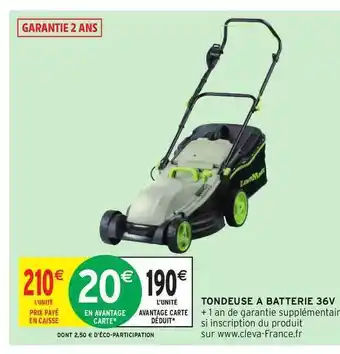 Intermarché Tondeuse à Batterie 36v offre