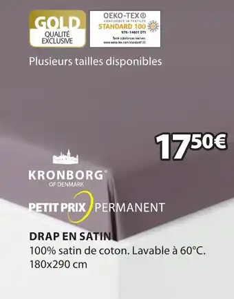 JYSK KRONBORG drap en satin offre
