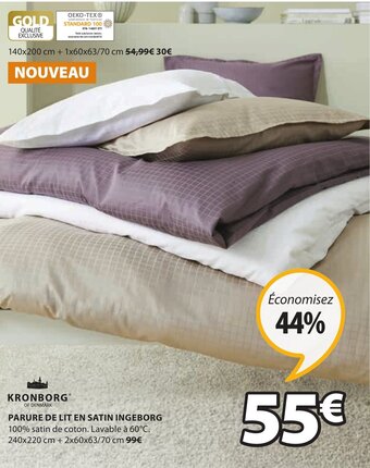JYSK KRONBORG parure de lit en satin ingeborg offre