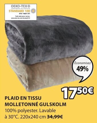 JYSK Plaid en tissu molletonné gulskolm offre