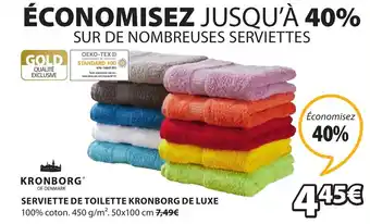 JYSK KRONBORG serviette de toilette kronborg de luxe offre