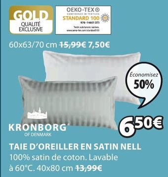 JYSK KRONBORG taie d'oreiller en satin nell offre
