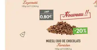 Naturalia Muesli Duo De Chocolats Favrichon offre