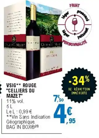 E.Leclerc Vsig Rouge Celliers Du Mazet offre
