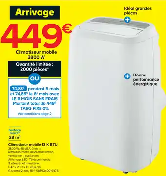 Castorama Climatiseur mobile offre