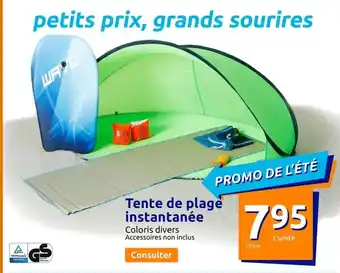 Action Tente de Plage Instantanée offre