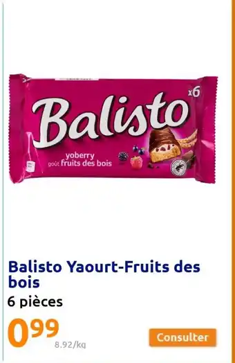 Action Balisto Yaourt-Fruits Des Bois 6 Pièces offre