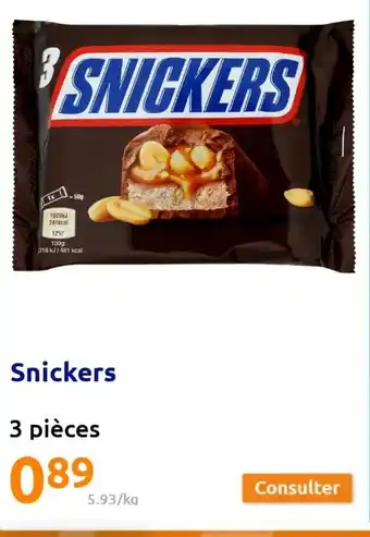 Action Snickers 3 Pièces offre
