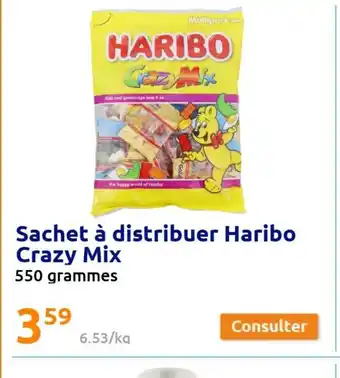 Action Sachet à Distribuer Haribo Crazy Mix 550 Grammes offre