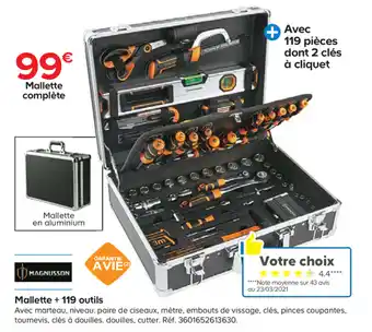 Castorama Mallette + 119 outils offre