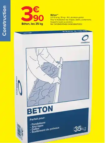 Castorama Béton offre
