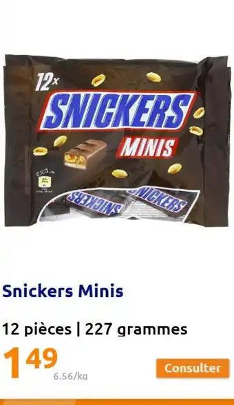 Action Snickers Minis 12 Pièces offre