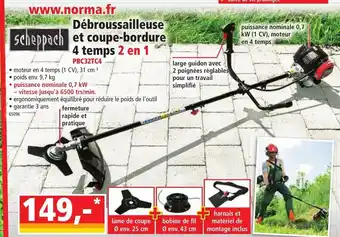 Norma Scheppach Débroussailleuse Et Coupe-Bordure 4 Temps 2 En 1 offre