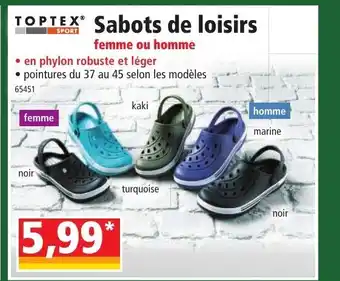 Norma Toptex Sabots de Loisirs offre