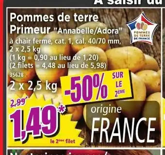 Pommes de Terre Primeur Annabelle/Adora