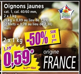 Norma Oignons Jaunes offre
