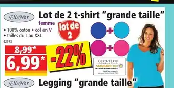 Norma Eller Nor Lot de 2 T-Shirt Grande Taille offre