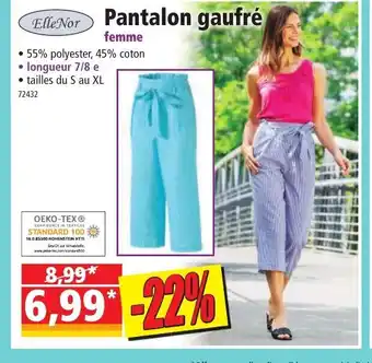 Norma Eller Nor Pantalon Gaufré offre