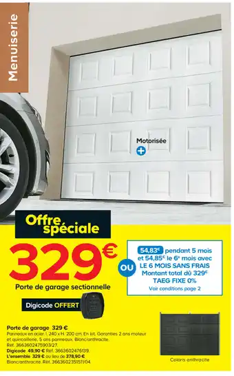 Castorama Porte de garage offre