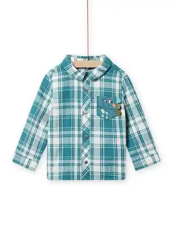 DPAM Chemise à carreaux bleu canard et blancs bébé garçon offre
