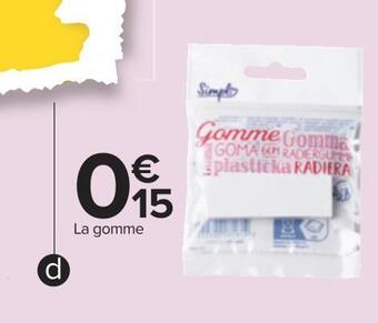 Carrefour Gomme plastique offre