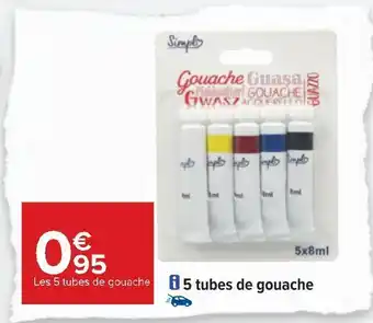 5 tubes de gouache