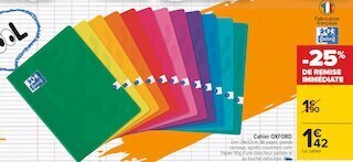 Carrefour Oxford cahier offre