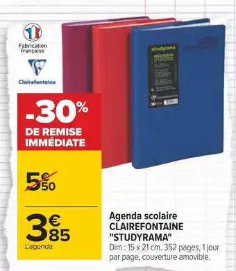 Carrefour Clairefontaine agenda scolaire studyrama offre
