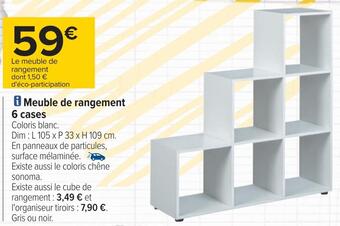 Carrefour Meuble de rangement 6 cases offre