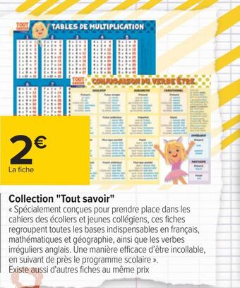 Carrefour Collection "tout savoir" offre