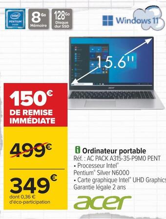 Carrefour Acer ordinateur portable offre