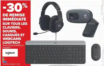 Carrefour Logitech bon plan sur tous les claviers, souris, casques et webcams de la marque logitech offre