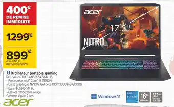 Carrefour Acer ordinateur portable gaming offre
