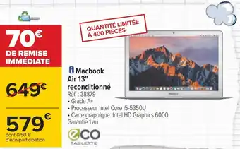 Carrefour Apple macbook air 13" reconditionné offre
