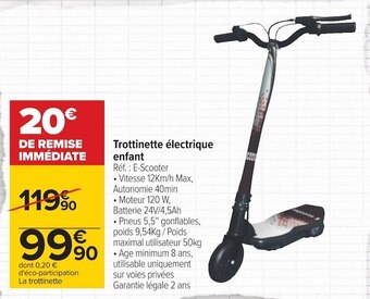 Carrefour Trottinette électrique enfant offre